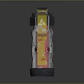 Futuristic Weapon With White Cylinder Black Top And Red Circular Holes
