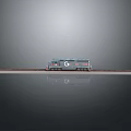 Grey Model Train On Track Display With Detailed Exterior And Reflection