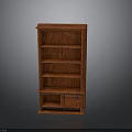 Wooden Bookcase Furniture With Multiple Shelves And Bottom Cabinet Door