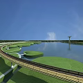 Scenic Urban Park Landscape With Large Lake Green Spaces Walking Paths Recreational Areas And Trees