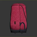 Red And Dark Gray Modern Backpack With Front And Back Views And White Stripe 3d model