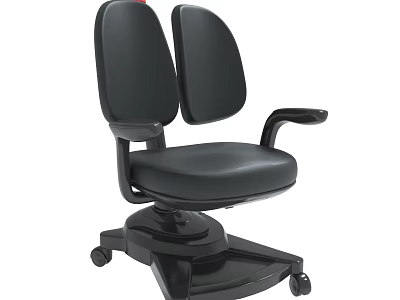 Comfortable Black Ergonomic Swivel Office Chair With Armrests And Rolling Casters 3d model