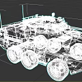 Armored Green Military Vehicle With 6 Wheeled Design Top Mounted Weapon And Antennas