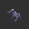 Fantasy Sci Fi Creature With Unique Horn Blue Skin And Rhino Like Body