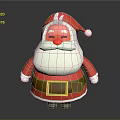 Cartoon Santa Claus Character With Red Outfit White Beard And Yellow Belt