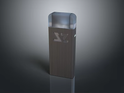 Sleek Vape Device With Dark Wood Grain Surface And Transparent Top Cover 3d model