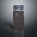Sleek Vape Device With Dark Wood Grain Surface And Transparent Top Cover
