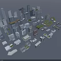 Aerial View Urban Planning With High Rise Buildings Various Structures And 3D Layout