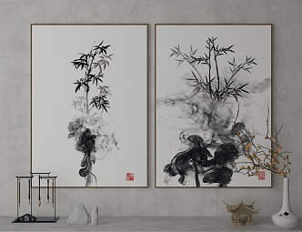 New Chinese Plant Painting Decorative Painting 3d model