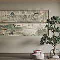 New Chinese Landscape Painting Hanging Painting Decorative Painting 3d model