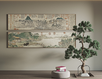 New Chinese Landscape Painting Hanging Painting Decorative Painting 3d model