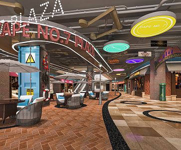 Industrial LOFT Shopping Mall Shopping Mall Aisle Shopping Mall Atrium Shopping Center Internet Red Card Point Shopping Mall Rest Area 3d model