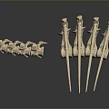 3D Rendered Skeletal Limb Structure With Elongated Appendages And Segmented Bones