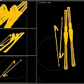 Complete Sports Equipment Including Skis Ski Boots and Ski Poles on Green Background