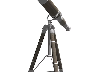 Commercial Telescope With Wooden Tripod And Metal Components For Professional Use 3d model