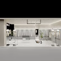 Modern Clothing Store Interior With Glass Doors Mannequins Green Plants And Recessed Lighting