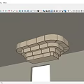 Modern Ceiling Light Box With Beige Shade And Geometric Frame Design 3d model