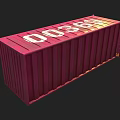 Container red container terminal container port freight container tin box low face number low model simple model game video level super realistic 3d model