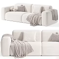 Stylish Two Seater Sofa In Living Room With Decorative Pillows And Soft Blanket