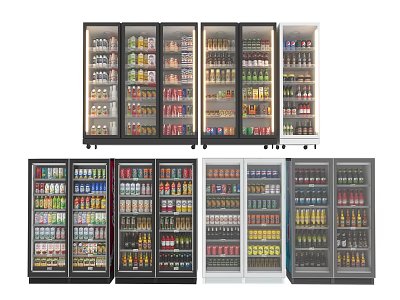Various Designs Glass Door Storage Shelving Units For Beverage 3d model