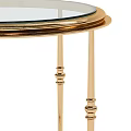 Modern Side Table With Golden Metal Frame Glass Top And Delicate Curved Legs Design