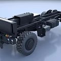 Heavy Duty Truck Chassis With Large Tires Metal Frame And Mechanical Components