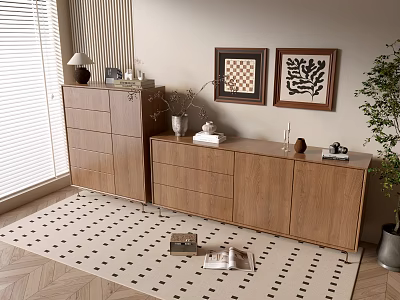 Modern Wood Grain Cabinet Simple Style Cabinet Whole Cabinet Sideboard Balcony Cabinet Storage Cabinet Entrance Cabinet 3d model