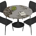 Dining table and chair combination 3d model