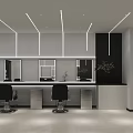 Modern Beauty Hair Salon Interior Design With Styling Chairs Mirrors And Plants
