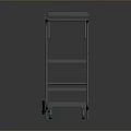 Practical Metal Mobile Cart With Upper And Lower Shelves And Wheels