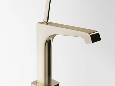 Modern Brushed Metal Faucet with Sleek Design and Tall Spout for Contemporary Kitchens 3d model