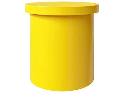 Yellow Cylindrical Side Table With Smooth Surface And Modern Minimalist Design 3d model