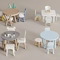 Colorful Kids Wooden Table and Chair Sets with Animal Shaped Chairs and Round Tables