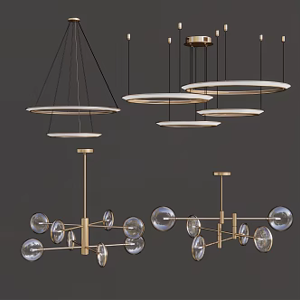 Modern chandelier combination 3d model