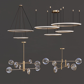 Modern chandelier combination 3d model