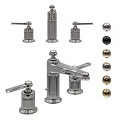 Classic Chrome Faucet Set With Decorative Handles And Round Knobs Design 3d model