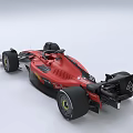 Red Formula 1 Racing Car With Aerodynamic Body Shell And Mission Winnow Logos