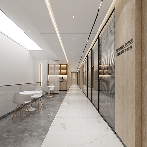 Modern aisle building walk 3d model