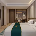 Modern Light Luxury Hotel Guest Room With Two Comfortable Twin Beds And Complete Practical Amenities