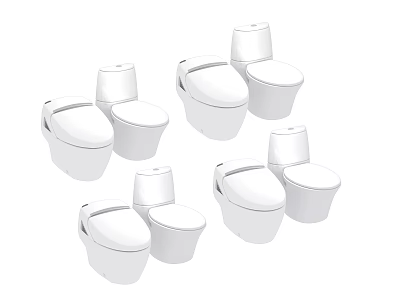 Various Styles of White Toilets for Bathroom Interior Design and Home Decoration 3d model