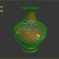 Hand Carved Red Purple Vase With Golden Accents And Sculptural Design