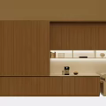 Modern Wooden Entryway Cabinet And Side Cabinet With Storage Shelves And Countertop