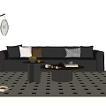 Modern Antique Sofa Coffee Table Combination Leather Sofa Single Sofa Multiplayer Sofa Leisure Chair Floor Lamp Side Table 3d model