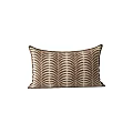 Brown Decorative Throw Pillows With Geometric Floral Herringbone Patterns And Velvet Texture