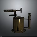 Vintage Brass Laboratory Heating Device With Cylindrical Body Stable Base Top Knob And Side Nozzle