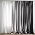 White Light Gray And Dark Gray Velvet Curtains For Modern Window Interior With Natural Light