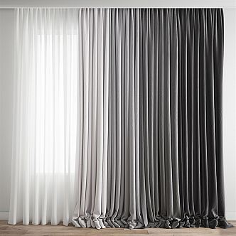 Modern Curtain Fabric Curtain 3d model