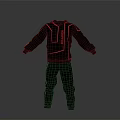 Black Heated Jacket and Pants Outfit with Red Lines and HEATED Lettering