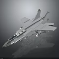 White Fighter Jet Model Built with Building Blocks Featuring Sharp Nose Wings Tail and Missiles 3d model