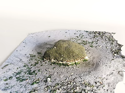Decorative Rockery Stone for Garden Landscaping with Natural Moss and Textured Surface 3d model